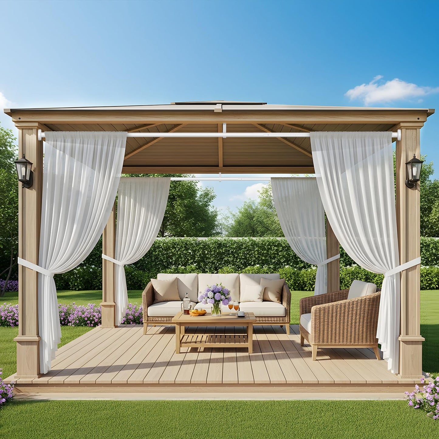 Long Tension Rod 39-144inch White Tension Curtain Rods no Drilling 1.26" Diameter Outdoor Curtain Rod for Patio,Windows,Shower,Doorway,Heavy Duty Spring Rods