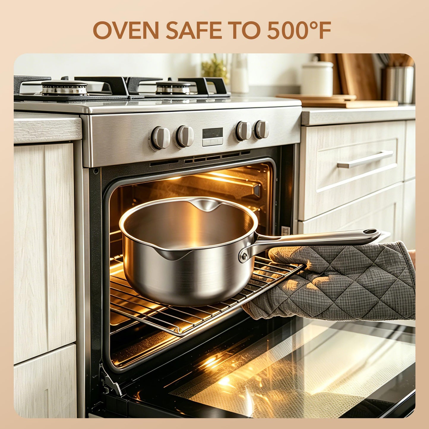 PekGema Stainless Steel Saucepan 3 Quart with Glass Strainer Lid, Tri-Ply Construction, Dual Pour Spouts, Measurement Marks, Stay-Cool Handle, Dishwasher & Oven Safe, All Cooktops Compatible