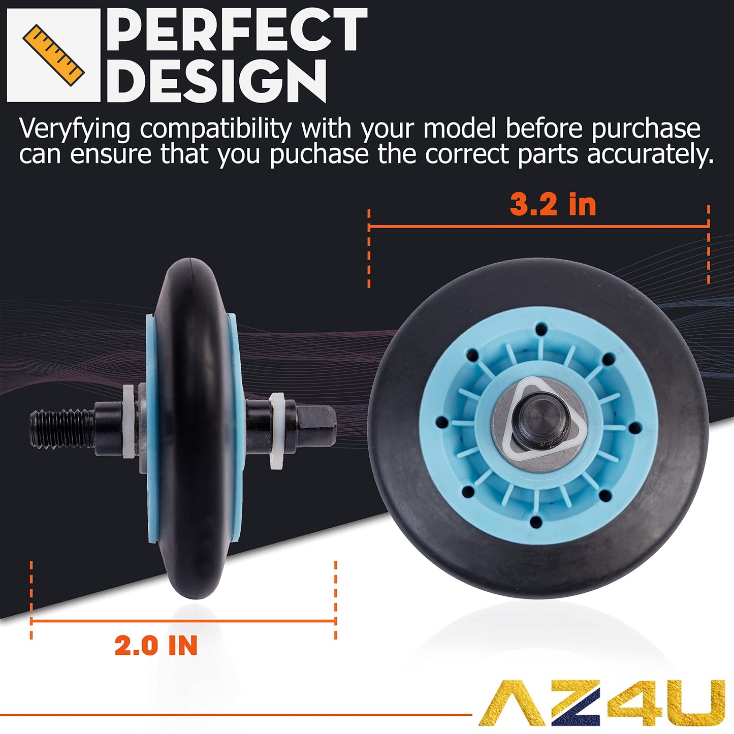 AZ4U Dryer Repair Kit Rollers Belt Pulley Replace for Samsung DV219AEW/XAA DV220AEW/XAA DV48J7700EW/A2 DV48H7400EW/A2 DV42h5200EW/A3 DV42H5000EW/A3 DV42H5200EP/A3 DV42H5200EF/A3 DV42H5000GW/A3