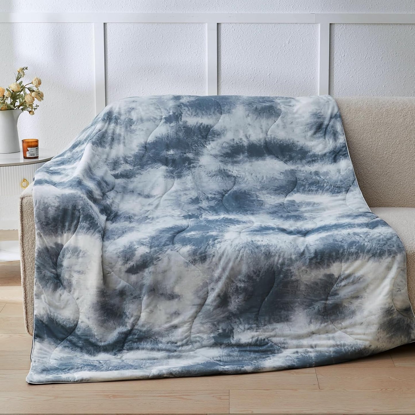Cushious Cooling Comforter Queen Size, Summer Cooling Blankets for Hot Sleepers and Night Sweats, Lightweight Breathable Cooling Comforter Bedding for Sofa, Bed, Camping, Office