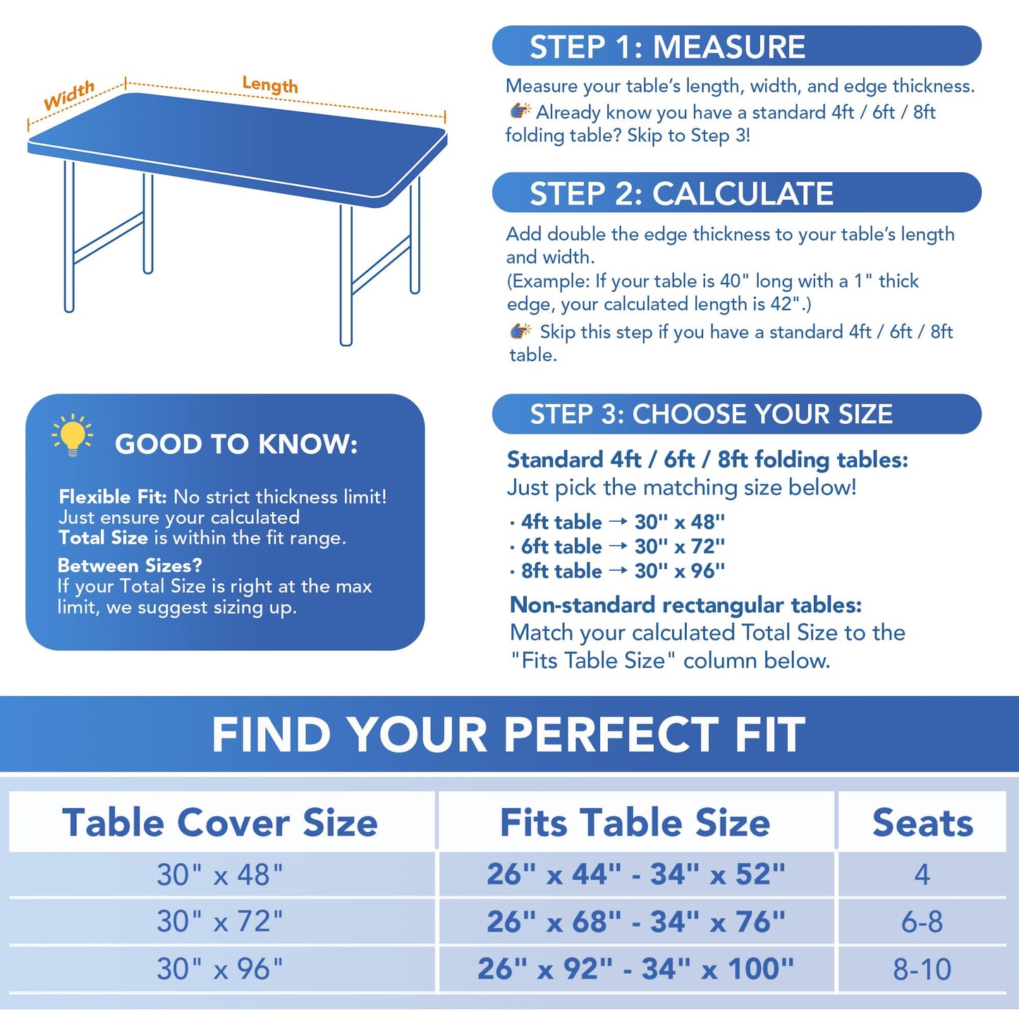 Enjoyidea Fitted Tablecloth for 8 Foot Rectangle Tables-6 Pack Black Elastic Outdoor Picnic Table Cover-Spandex Stretch Folding Table Cloths 8ft for Camping Dining Room Patio Kitchen Banquet Party