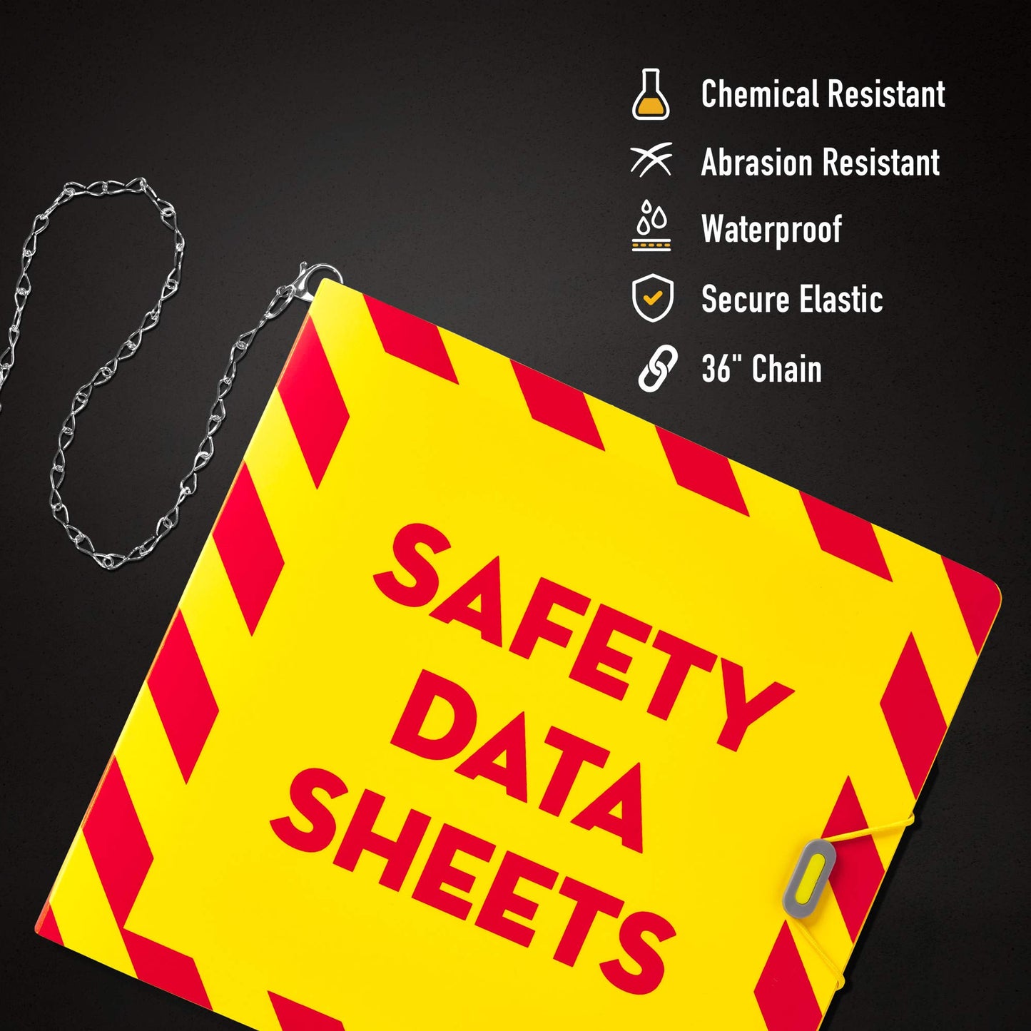 Avery UltraDuty SDS Binder with Chain, 3 Inch Slant Rings, Yellow/Red 3 Ring Binder (77713)