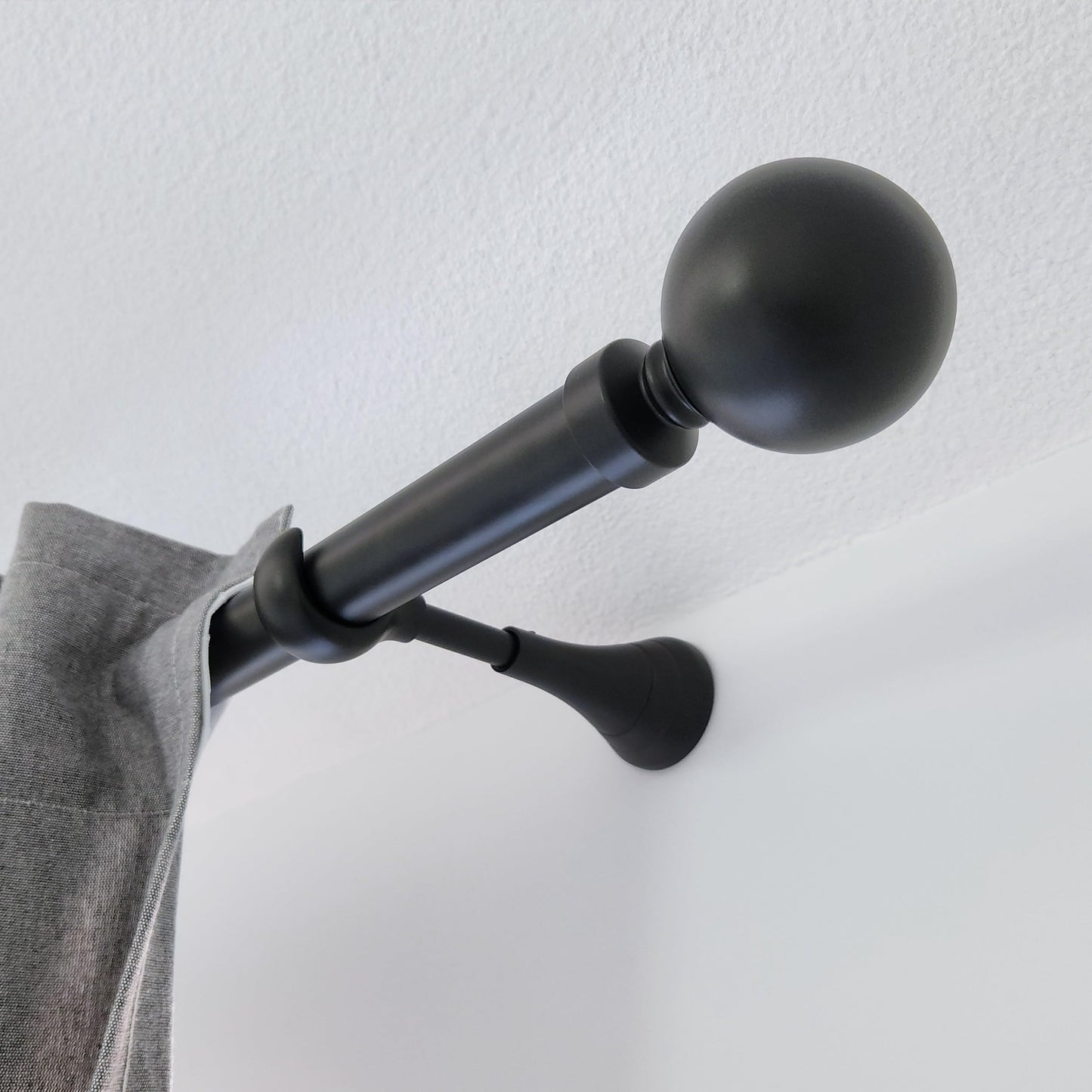 Heavy Duty Curtain Rod Brackets for Wall, 6 inch Curtain Rod Brackets, Extra Long Holder for Heavy Curtains, for 3/4 to 1 inch Rods, 4 pcs Extended Wall Mount Holders, Set of Four, Black