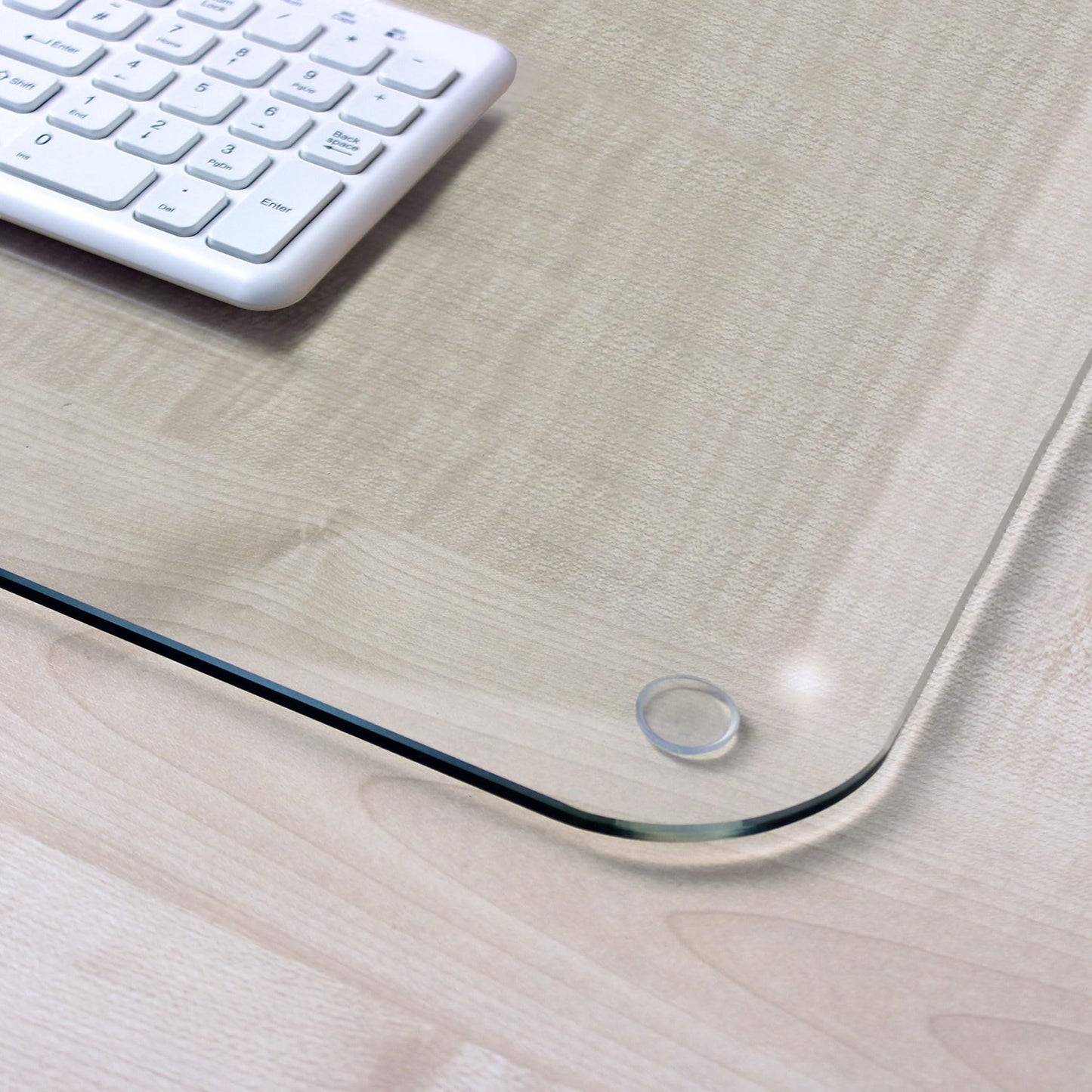 Marvelux Tempered Glass Desk Pad, Clear Surface Protector, Multi-Purpose Durable Computer Desk Mat, Mousepad, Crafting Surface Protector, Beauty Mat, Kitchen Worktop Saver with Anti-Slip Pads 20"x36"