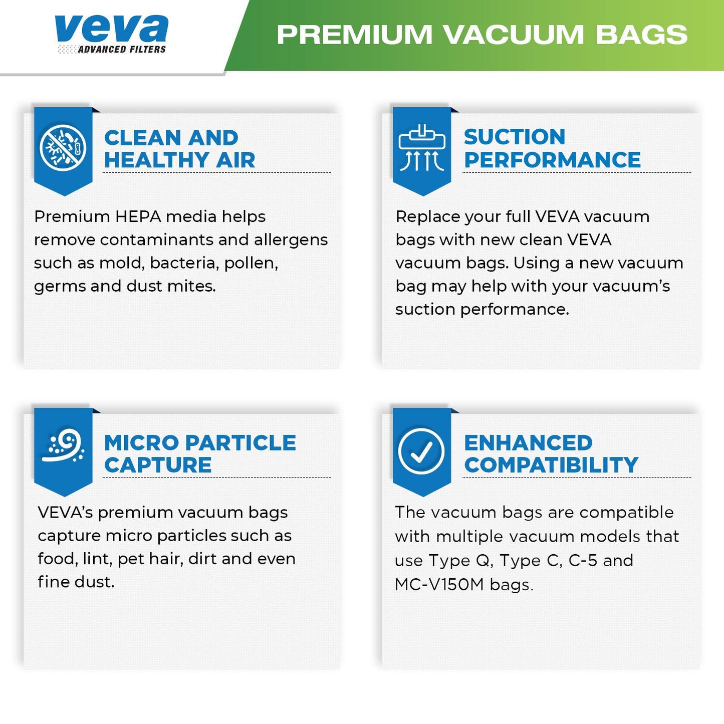 30 Pack Type Q/C 53292 HEPA Vacuum Bags for Kenmore Canister Vacuum Cleaners 5055, 50558, 53291, 53292, Series 600, 400, 200