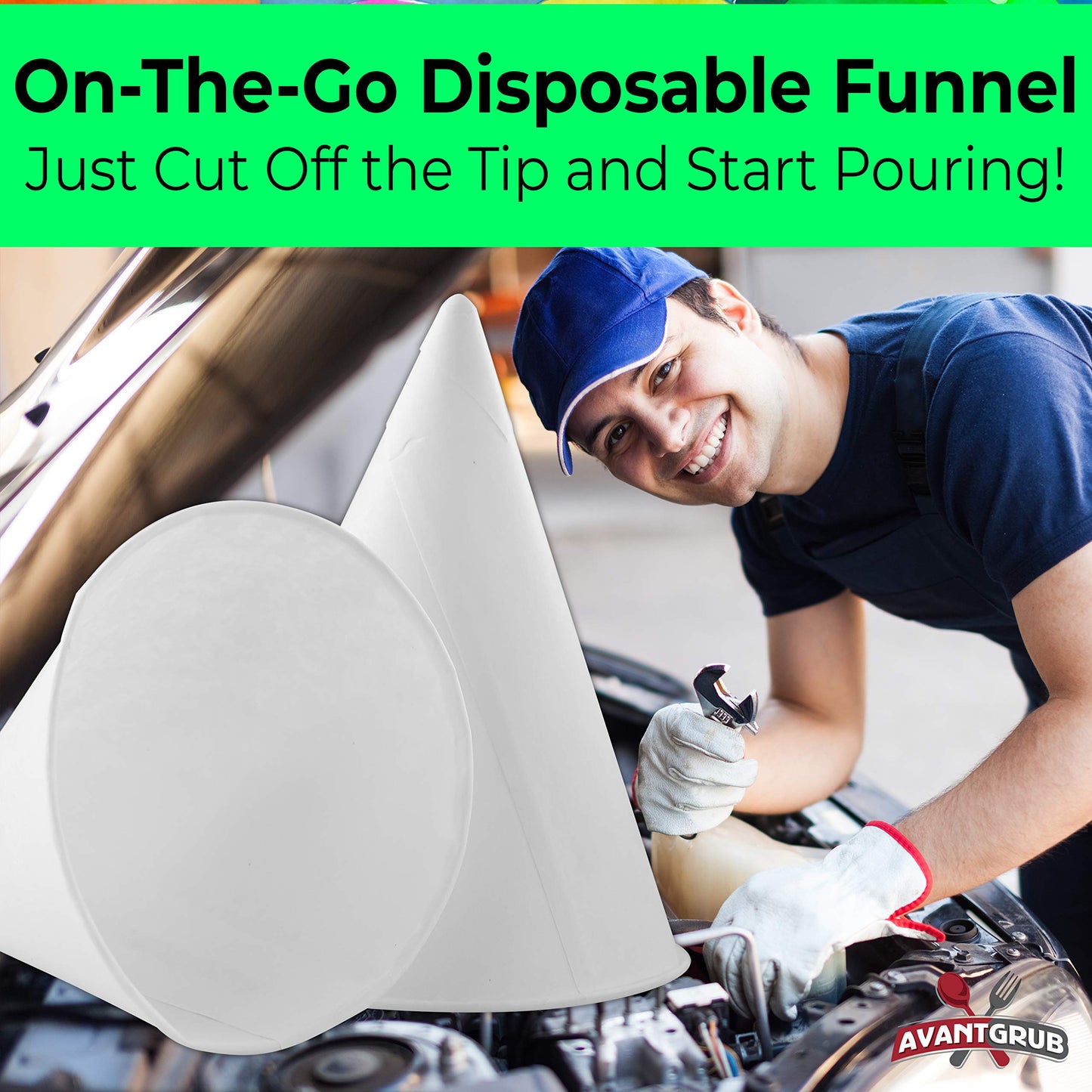 Eco-Friendly Small White Paper Cone Cups 1000 Pk. Wax Free Dispenser Cups for Shaved Ice, Office Water Coolers, Sports Teams or Fundraisers. Disposable Craft Funnel for Oil or Protein Powder Drink.