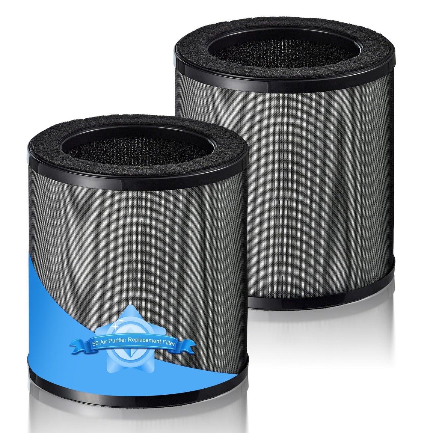 2 Pack Airmega 50 Filter Replacement Compatible with Coway Airmega 50 Air Purifier, 3-IN-1 Hepa Filter, Deodorization Filter with Activated Carbon