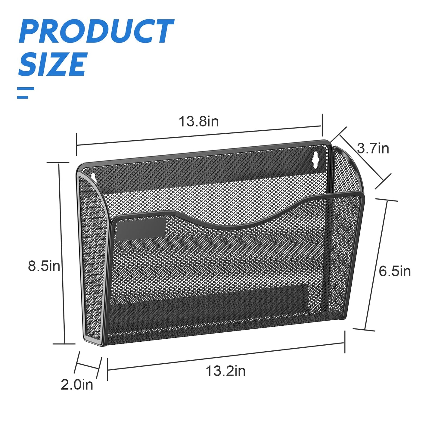 samstar 6 Pack Magnetic File Holder, Mesh Wall File Organizer File Pocket Mail Organizer Paper Folder Holder for Office/Home, No Drilling(Magnetic)