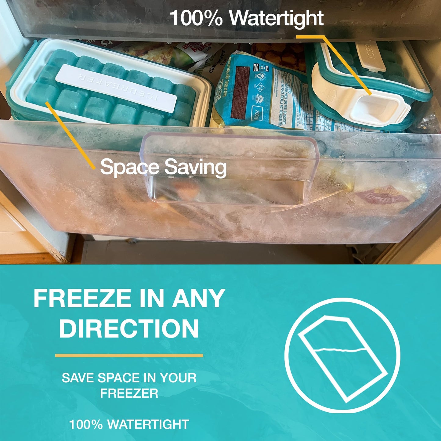 ICEBREAKER POP 2.0 2024: Make And Serve Ice Without Ever Touching The Ice | The Sanitary Silicone Ice Cube Tray for Freezer | Patented Ice Trays for Freezer | This Ice Cube Maker Makes 18 Cubes