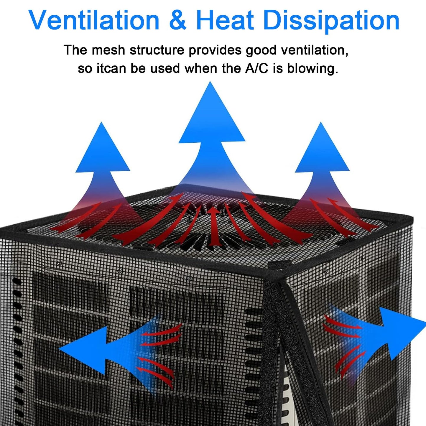 Air Conditioner Covers for Outside with 600D Detachable Breathable Waterproof Top, Winter AC Unit Covers Outdoor Against Cottonwood, Leaves, Snow (36"L x 36"W x 40"H)