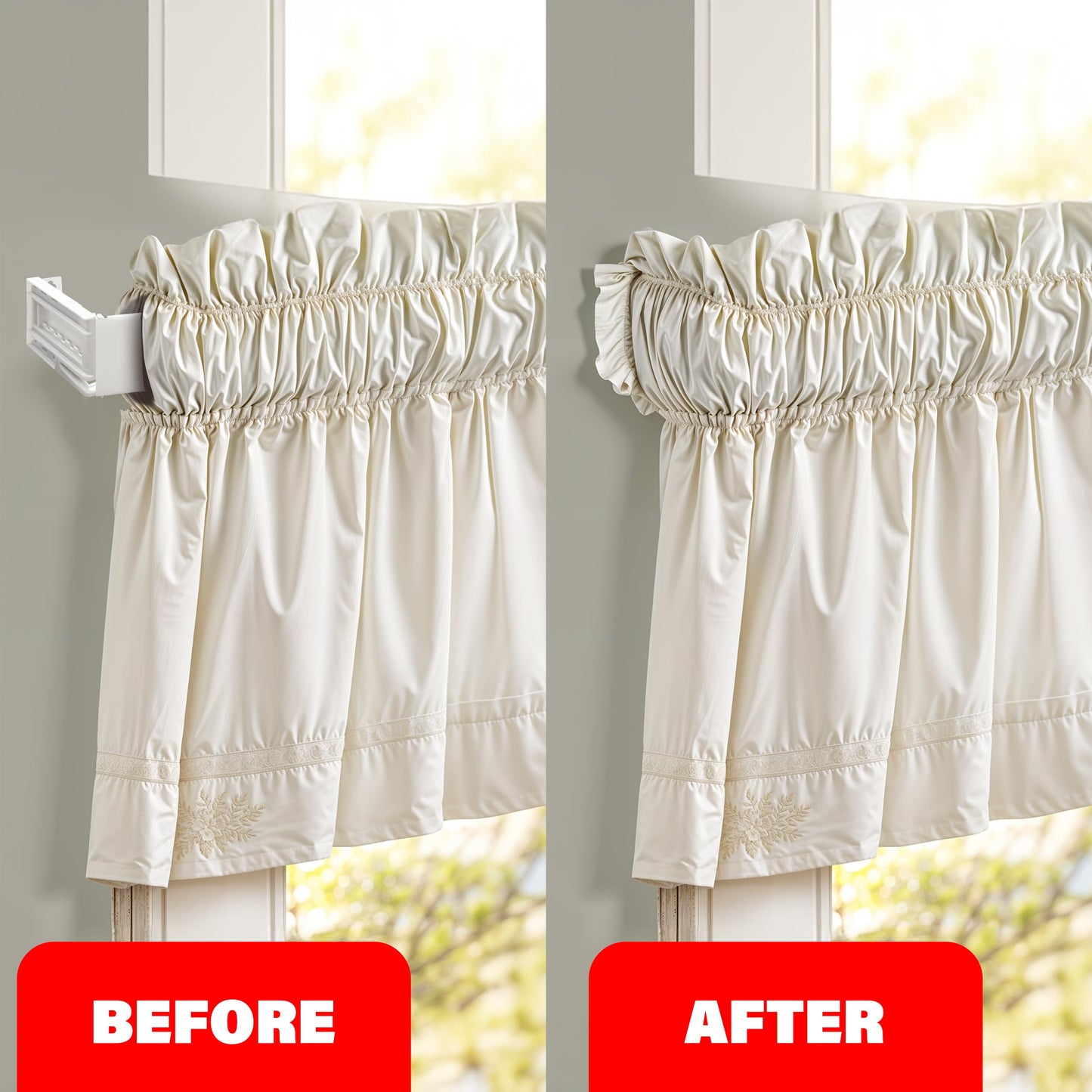 Amazing Drapery Hardware 2.5 Inch Wide Pocket Curtain Rod with Adjustable Clearance Brackets - 1 Pack, 48-86 Inches, Includes Rod, Brackets, and Installation Hardware