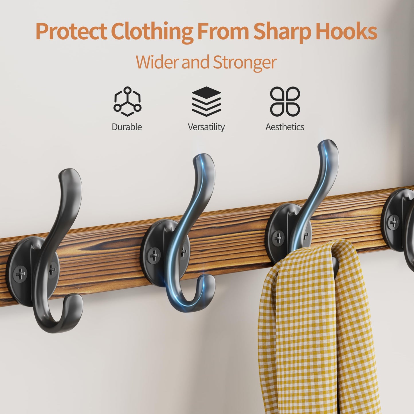 Segtenant 33 inch Coat Rack Wall Mount with Shelf, Entryway Wall Hooks with Shelf, Heavy Duty Coat Hanger Wall Mount for Living Room, Bedroom, Rustic Brown & Black