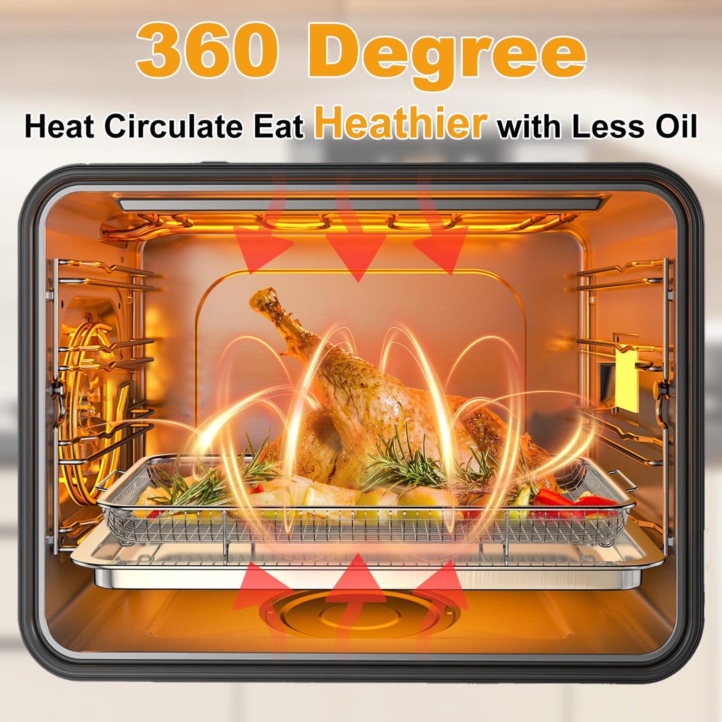 DONGULI Air Fryer Basket Oven - 2 Set Large Air Fryer Basket and Tray Stainless Steel Oven Air Fryer Rack Pan Accessories for Baking 15.4"x11.2"