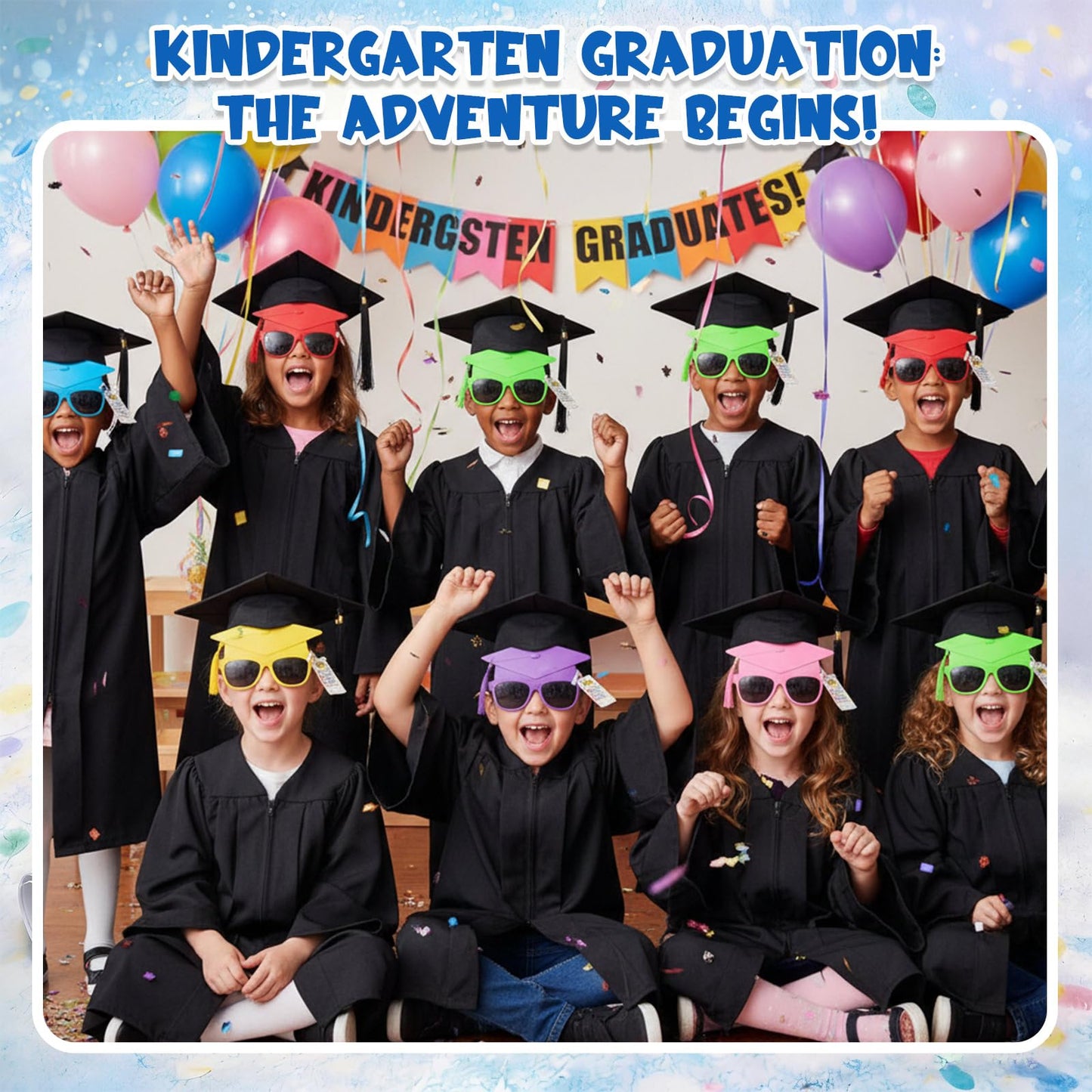 Weewooday 24 Pcs 12/24 Pcs End of School Year Gifts, Kids Graduation Sunglasses, 2026 Pre K Graduation Gifts, Future Is Bright Tags