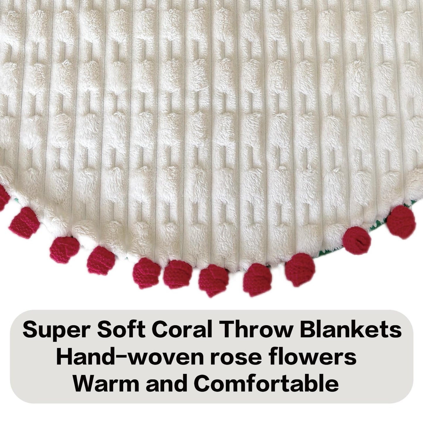 SoffMoiis Rose Flowers Bouquet Blanket, Plush Flannel Rose Bouquet Throw Blankets Gifts for Mother's Day, Birthday, Valentine'Day, Home Decor, Bed, Sofa (59 Inches)