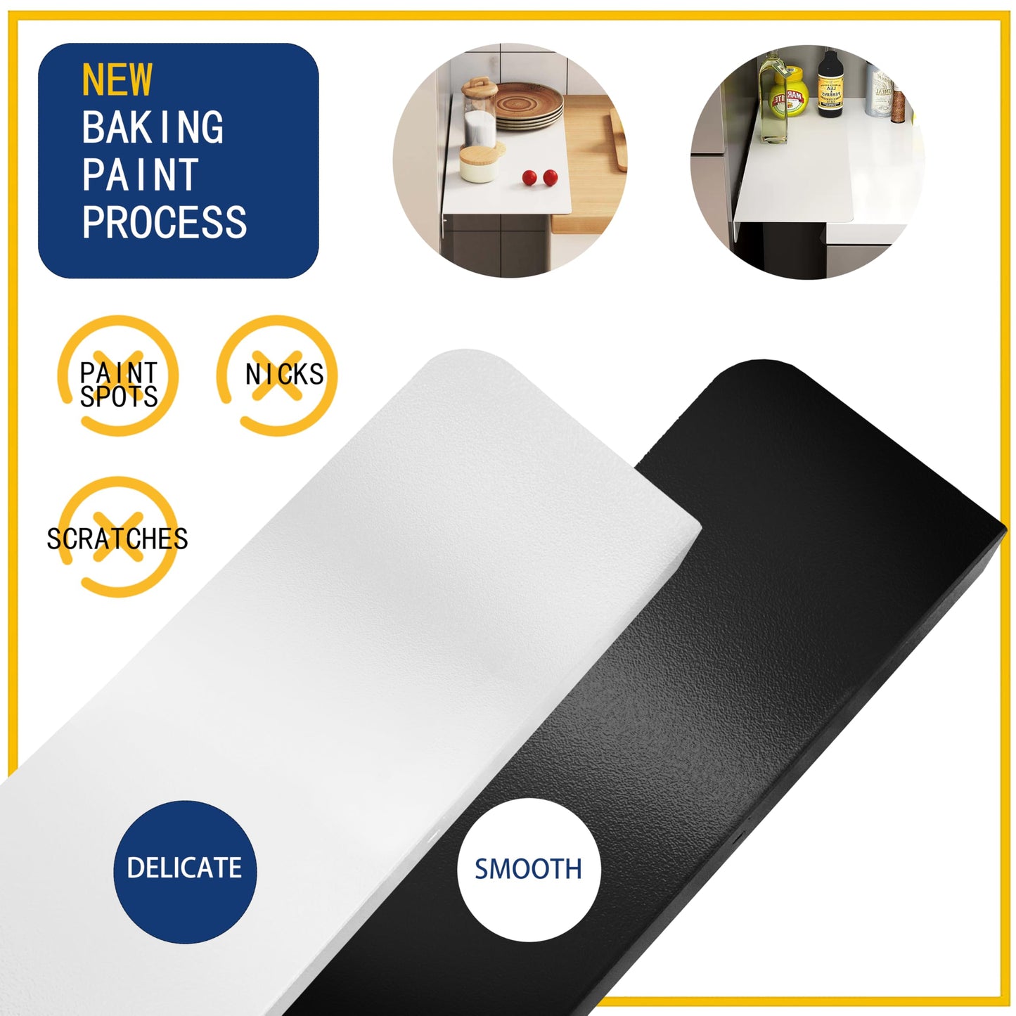 Metal Kitchen Refrigerator Gap Partition Countertop Gap Extension Board,Gap Covers Between Countertop and Walls, Refrigerator Side Partition, No Drill(White,23.62 * 3.93inch)