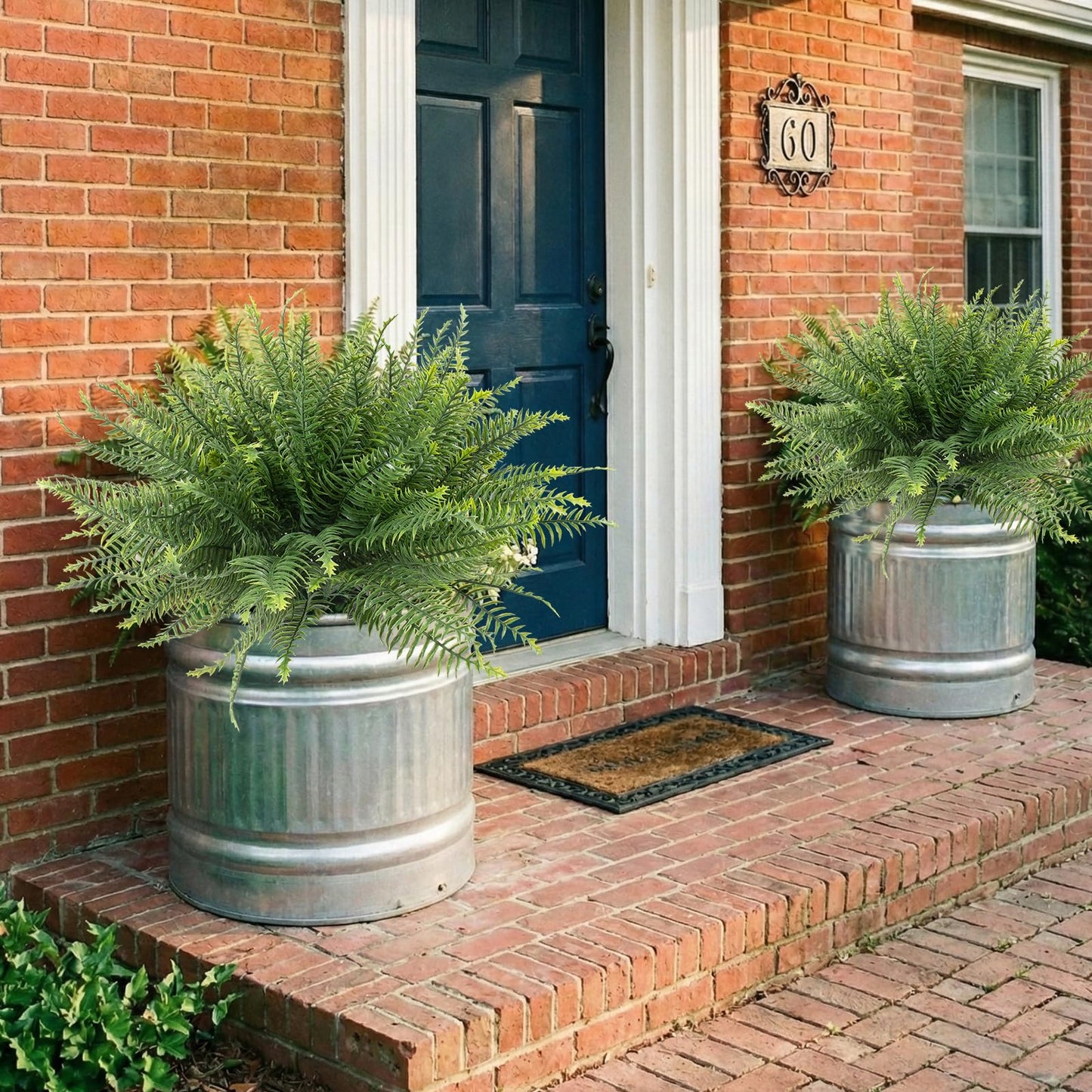 lovemoon 24 Pcs Fake Ferns for Outdoors UV Resistant Faux Fern Plants, Artificial Greenery Fern Bushes for Indoor Garden, Porch & Patio Greenery Decor (24, Green)