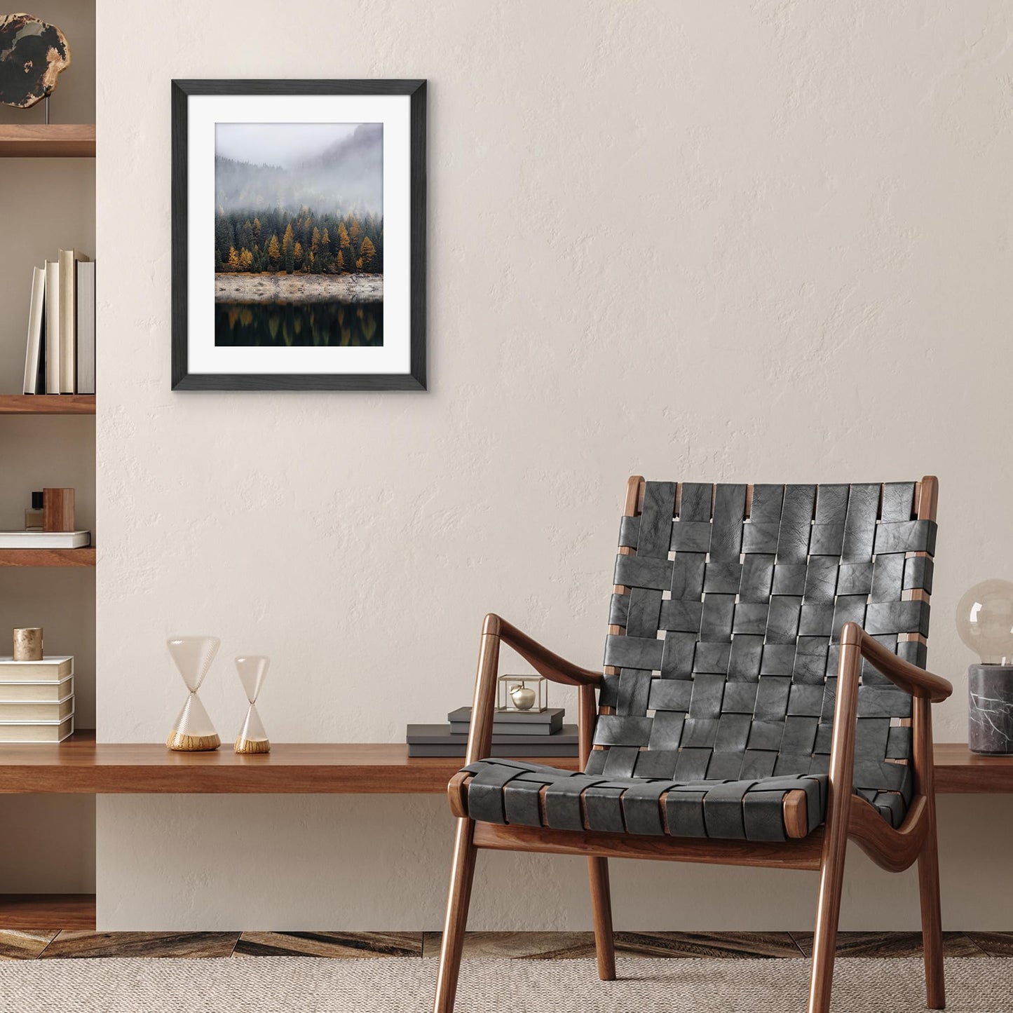 Americanflat 16x20 Picture Frame with Polished Plexiglass - Use as 12x16 Frame with Mat or Display 16x20 Photo Without Mat - Hudson Collection - Wide Picture Frames for Wall Display - Black
