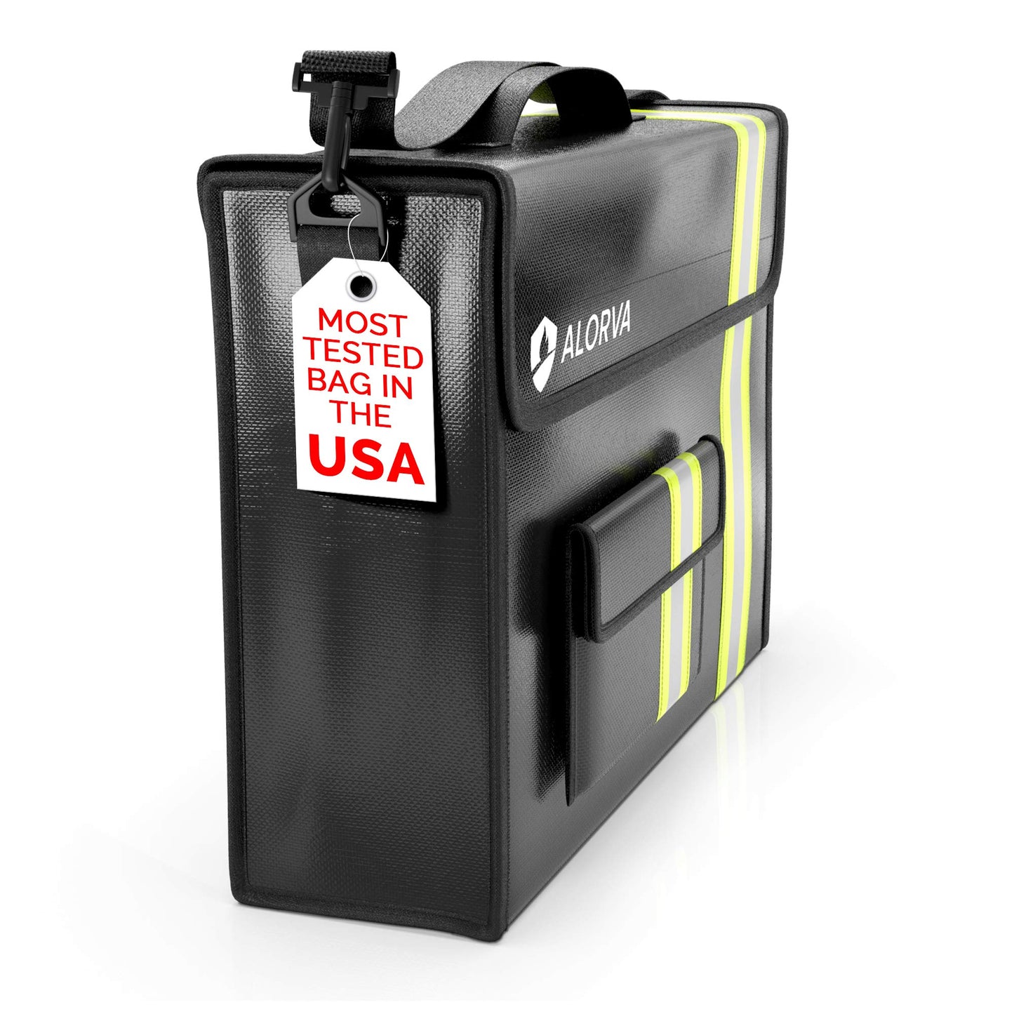 Upgraded Fireproof & Waterproof Document Bag – Lockable 17”x 12”x 5” with Wallet Protector - Reflective to Find Fast at Night – Shield Documents & Valuables from Fire & Water - Firefighter Designed