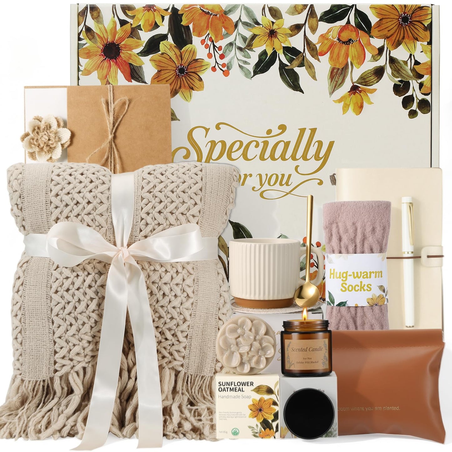 Get Well Gifts for Women Self Care Gift - Birthday Gifts Box for Women Mom Friend, Sympathy Gift Baskets for Women Care Package, Thinking of You Inspirational Relaxing Appreciation Gifts for Her