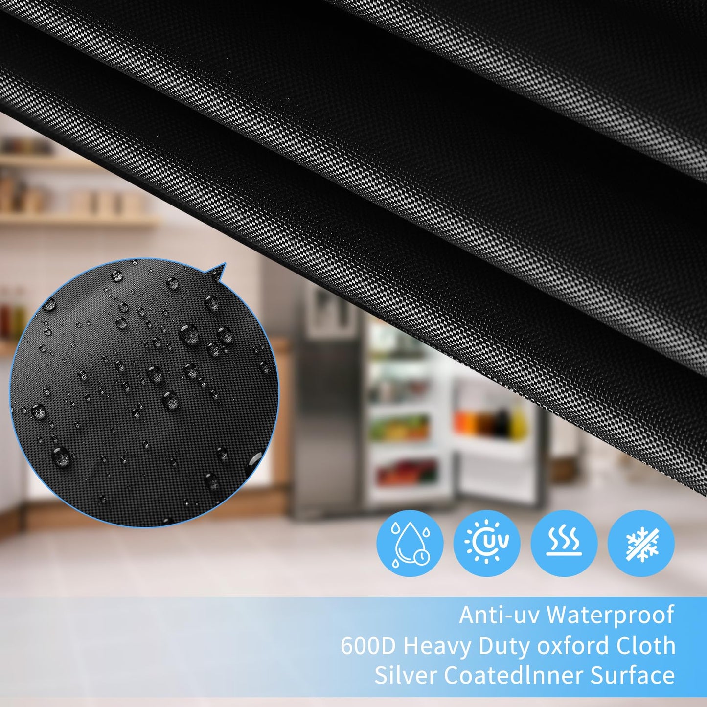 YZNKLXF Outdoor Refrigerator Cover 36''W x 30''D x 72''H,Suitable for Upright Freezers/Beverage Refrigerator, 600D Oxford Washable, Reusable, Front can be opened, Black