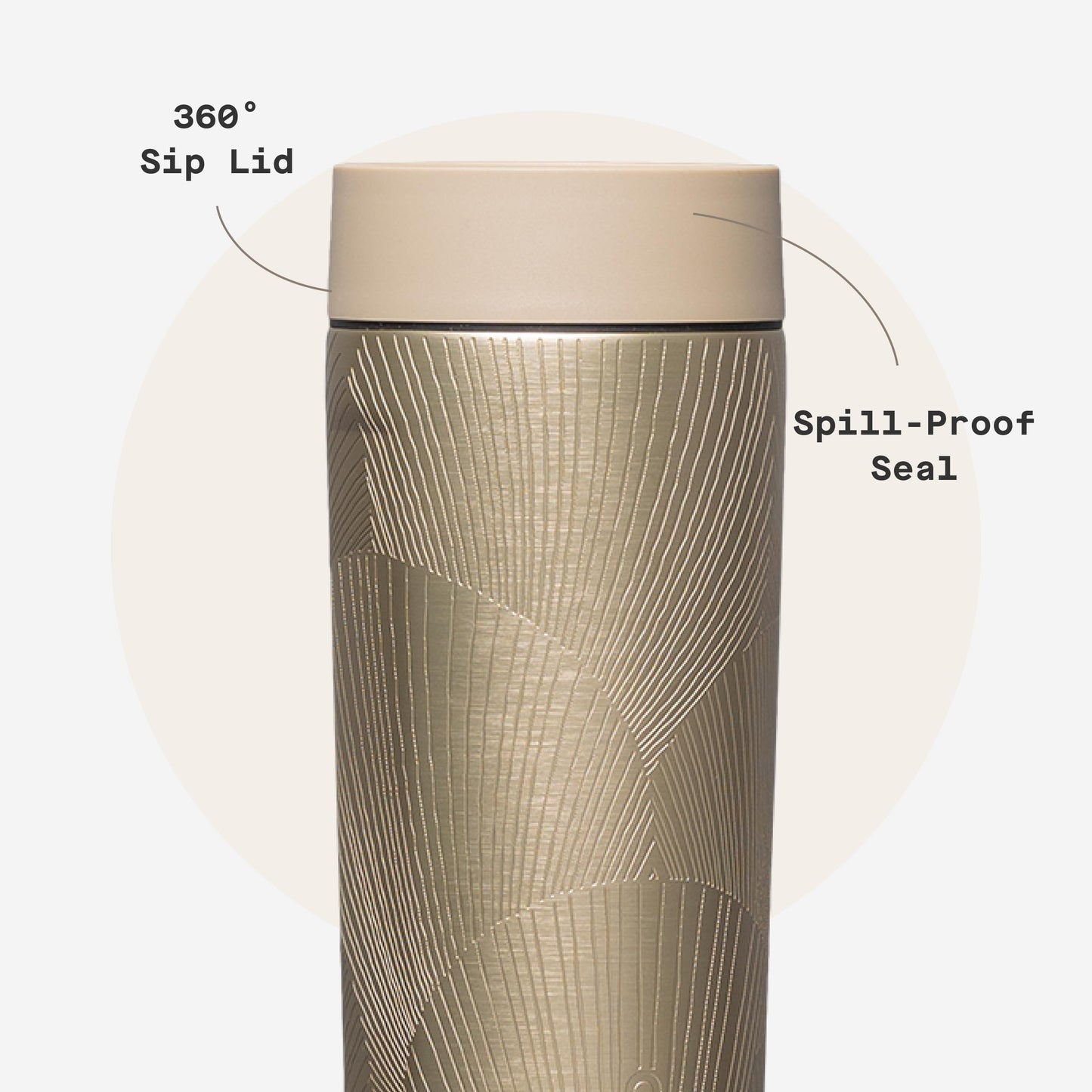 Corkcicle Commuter Cup Travel Mug - Insulated Coffee Mug with Lid - Keeps Drinks Cold 18 Hours - 360° Spill-Proof Sip Lid - Holiday Gift - Great for Gifting Warmth - 17 oz - Champagne Dreams