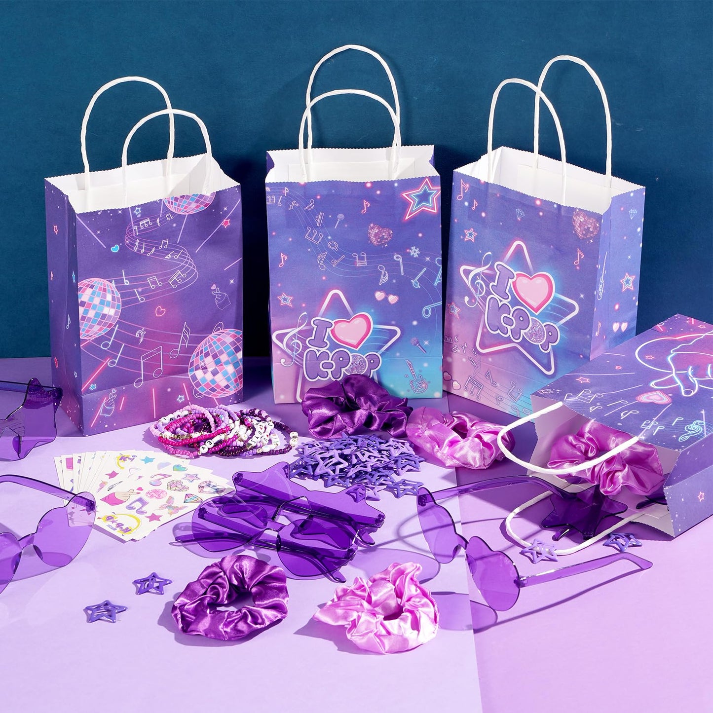 Vanblue 100 Pcs Kpop Party favors Popular Singer Party Friendship Gifts Set Birthday Decorations Supplies, Star Sunglasses Goodie Bag Stuffers Gift for Girl Women 80s Y2K Kpop Disco Fans