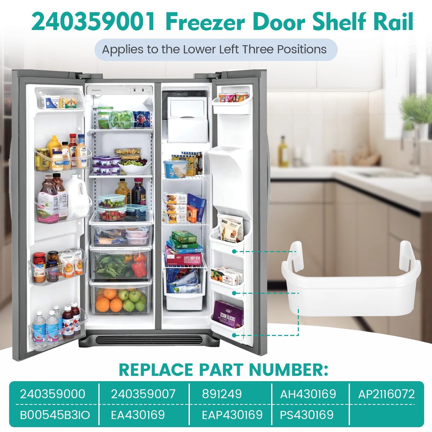 Bullro UPGRADED 240359001 Freezer Door Bin Fits frigidaire 240359000 Replacement AP2116072 240359007 Freezer Door Bin, Also Compatible with ffhs2311lbra ffhs2311lwea 240359001 Freezer Door Bin