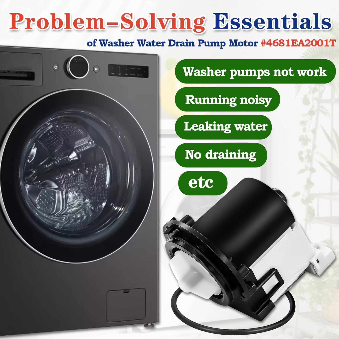 WM3770HWA WM9500HKA Washer Drain Pump Motor Fit for LG WM3575CW WM3670HVA WM3997HWA WM4270HVA WM4270HWA WM4370HKA WM4370HWA WM5000HVA WM5000HWA WM8000HVA WM8000HWA WM8100HVA WM8100HWA WM8500HVA