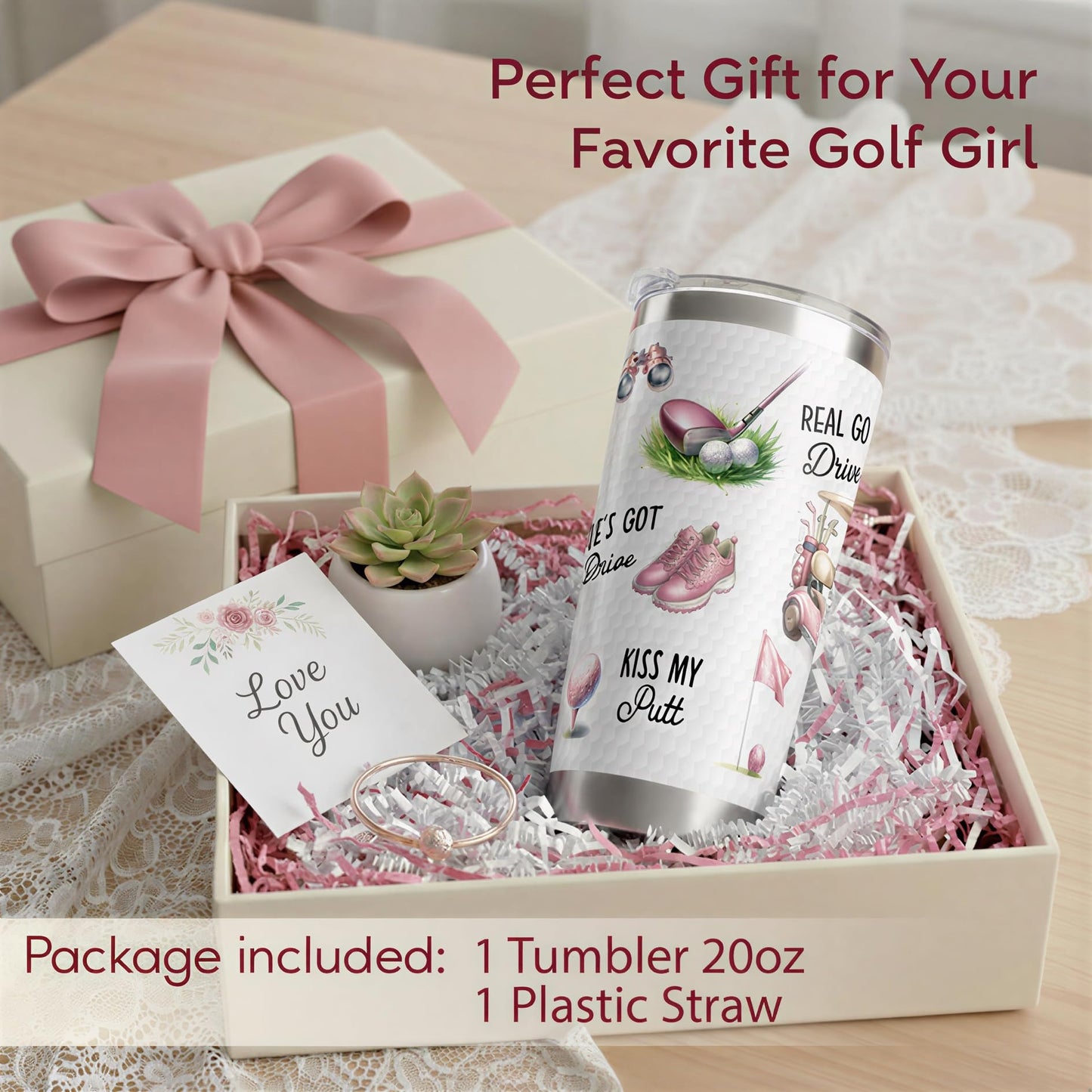 FUNITZ Golf Gifts for Women Golfers, Funny Pink Golf Tumbler for Female Golfer, Unique Golfing Gifts For Women - Golfing Travel Mug, Christmas, Ladies Golfer Mothers Day for Mom, Girlfriend
