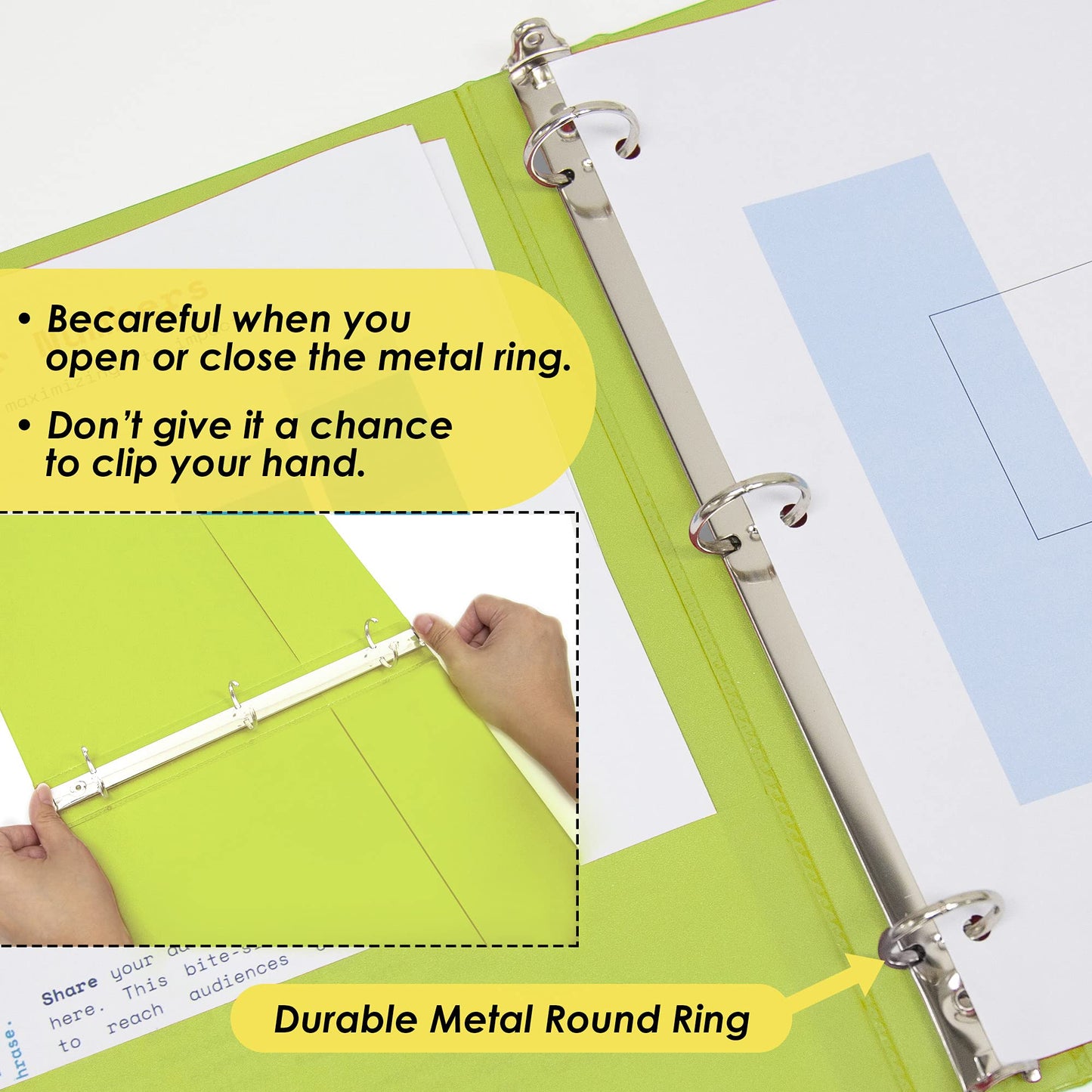 BAZIC Products Lime Green 0.5 Inch View Binder, 3 Ring, Cs/12