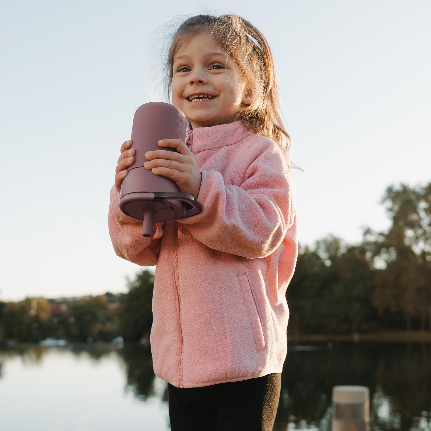 BrüMate Leap 12oz 100% Leakproof Kids Tumbler with Handle and Silicone Soft Straw | Drop Resistant Silicone Sleeve | For Kids 4+ | Insulated Stainless Steel | Cup Holder Friendly | 12oz (Stardust)