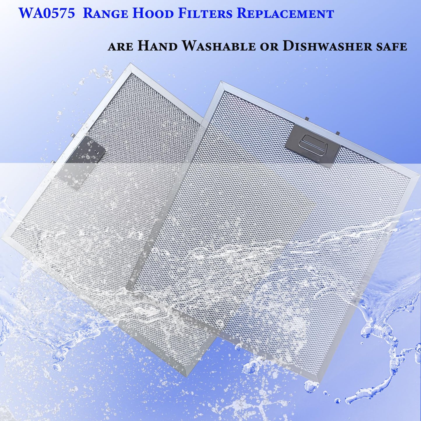 2-Pack WA0575 Range Hood Filters13.5" x 14.37" Fits COSMO COS-5U30 Vissani 30-inch Pyramid and WA0575 Wall Mount 5-Layer Stove Vent Grease Filter Replacement With Stainless Latch
