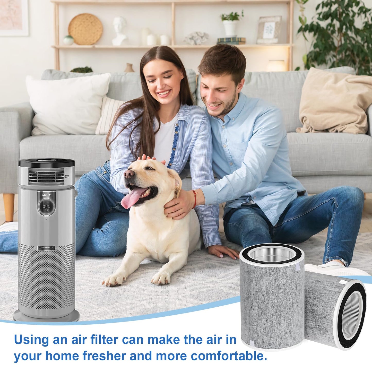 Compatible Shark hp202 Replacement Filter, HP200 HP201,2Pack,Shark Air Purifier Filter Replacement HC502 HC502 Air Purifier MAX HP232 HP302，Part # HE2FKBAS，HE2FKBASMB,HE2FKPRO，HE2FKPET