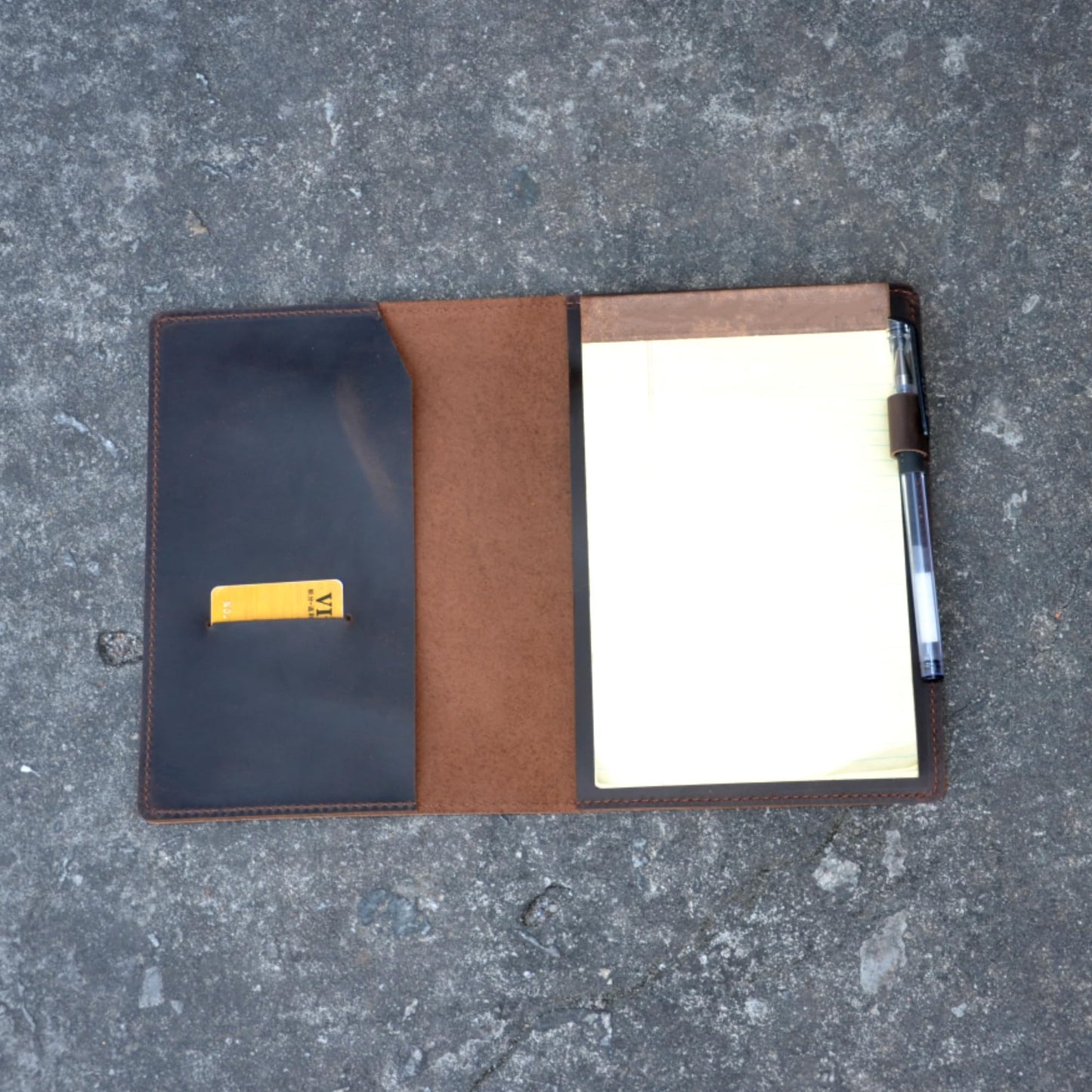 YIYUS Leather Cover Compatible With Tops The Legal Pad Writing Steno Pads 5" x 8", Legal Rule 5 x 8, Notebooks Distressed Genuine A5 Leather Cover with Pen Loop Dark Brown
