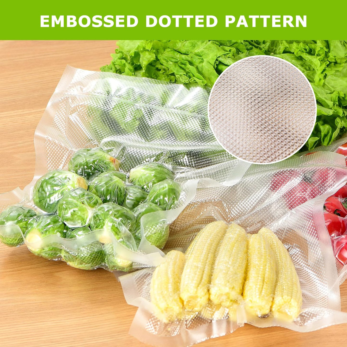 Bonsenkitchen Vacuum Sealer Bags,400 Quart 8" x 12" Precut Food Sealer Bags, Commercial Grade, BPA Free, Heavy Duty, Customized Size Vacuum Bags for Vac Storage, Meal Prep or Sous Vide Cooking, VB14