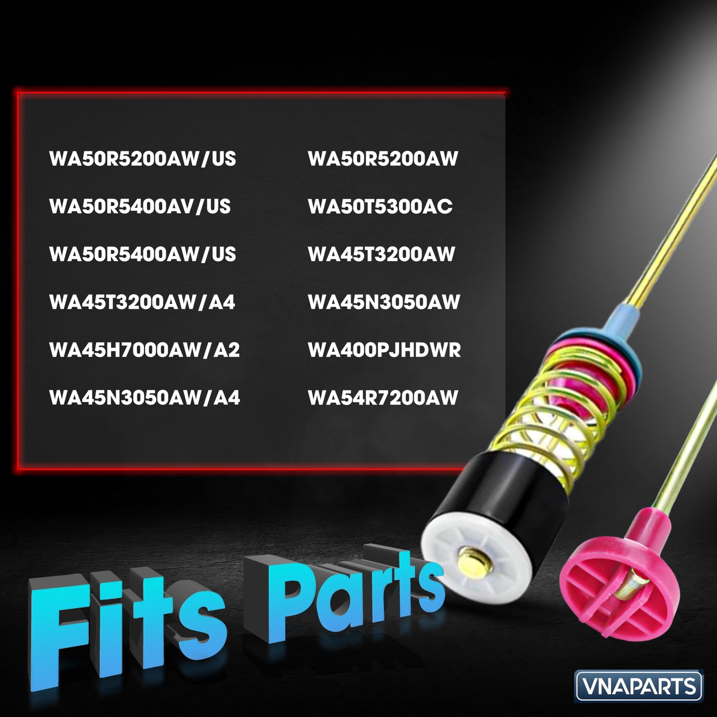 VNAPARTS WA45T3200AW/A4 WA45T3400AW /A4 WA50R5200AW/US Washer Suspension Rods for Samsung Top Load Washing Machine WA50R5400AV/US WA45M7050AW/A4 WA45N3050AW/A4 WA50T5300AC US (26.2 in)