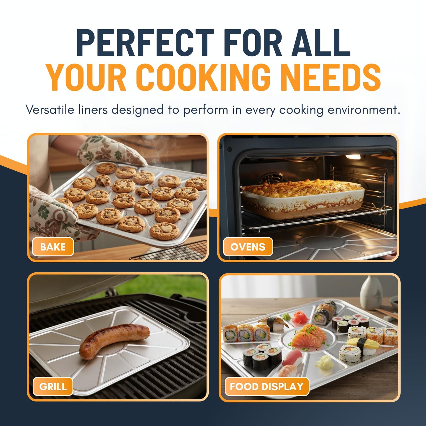 Aluminum Oven Liners for Bottom of Oven (10 Pack), Disposable Foil Oven Liners for Bottom of Oven, Oven Drip Pans, Oven Liners for Bottom of Electric Oven and Gas Oven, Oven Liner, 18.5" x 15.5”