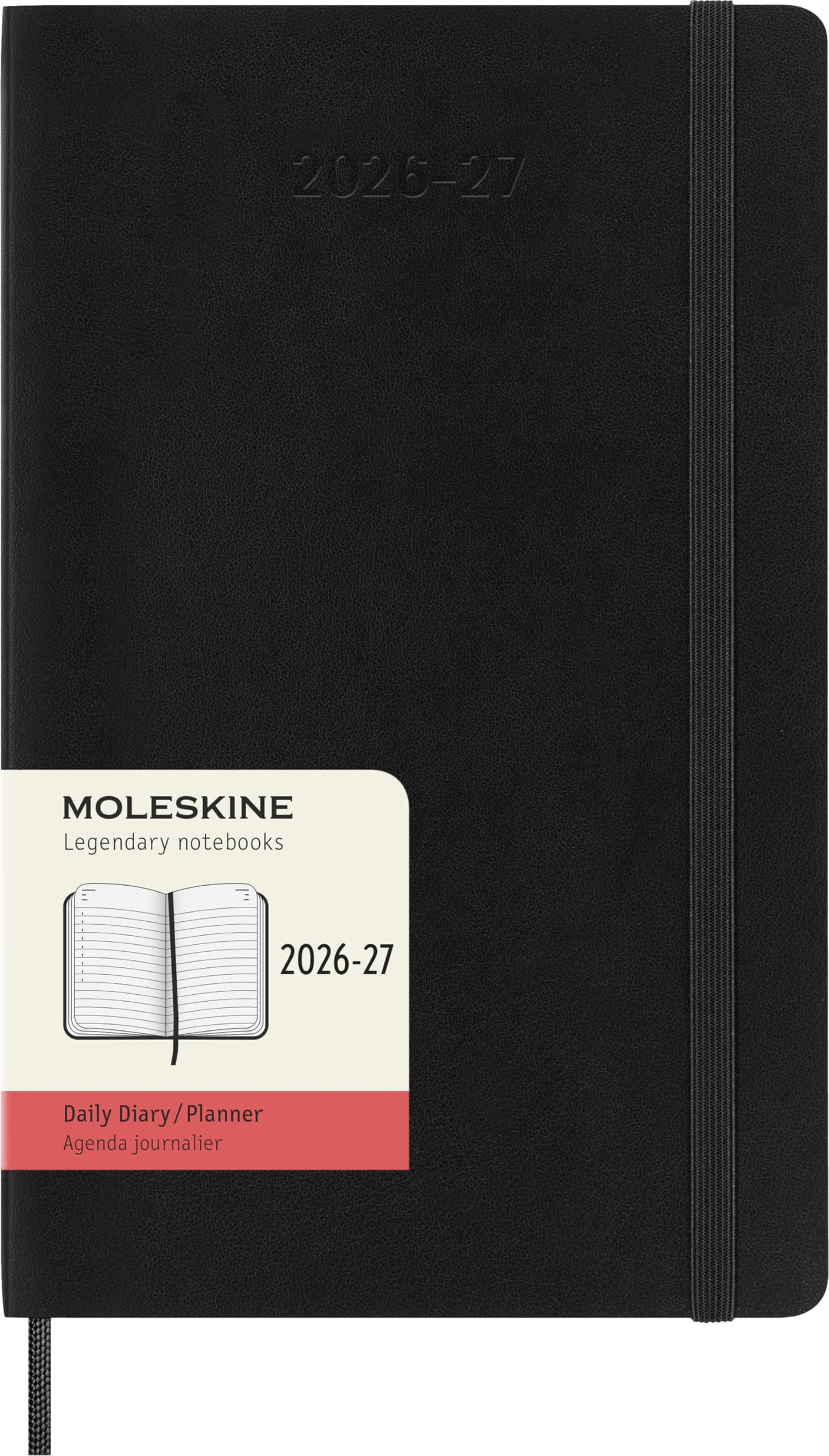 Moleskine Classic 18 Month 2026-2027 Daily Planner, Soft Cover, Large (5" x 8.25"), Black, 608 pages