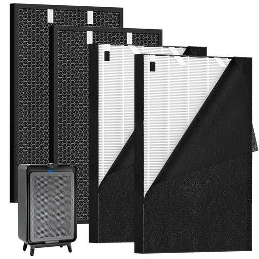 2 Sets Air320 Air220 Replacement Filter Compatible with Bissell Air 220 Air 320 2768A 2609A Air Purifier, Including HEPA + Pre-Filters + Activated Carbon Filters, Compare Part # 2677, 2678, 2804