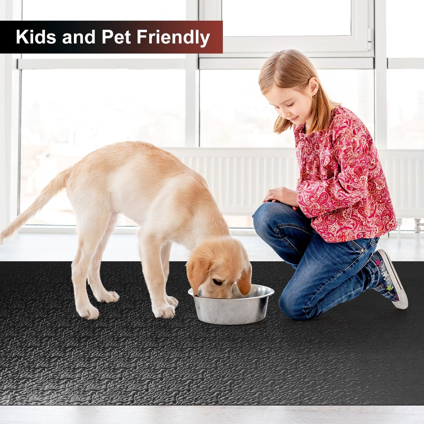 Mymeely Office Chair Mat for Hardwood Floor, 50"x60" Large Black PVC Computer Desk Chair Mat with Unique Pattern for Gaming, Anti-Slip Floor Protector for Home Office, Rolling Chair