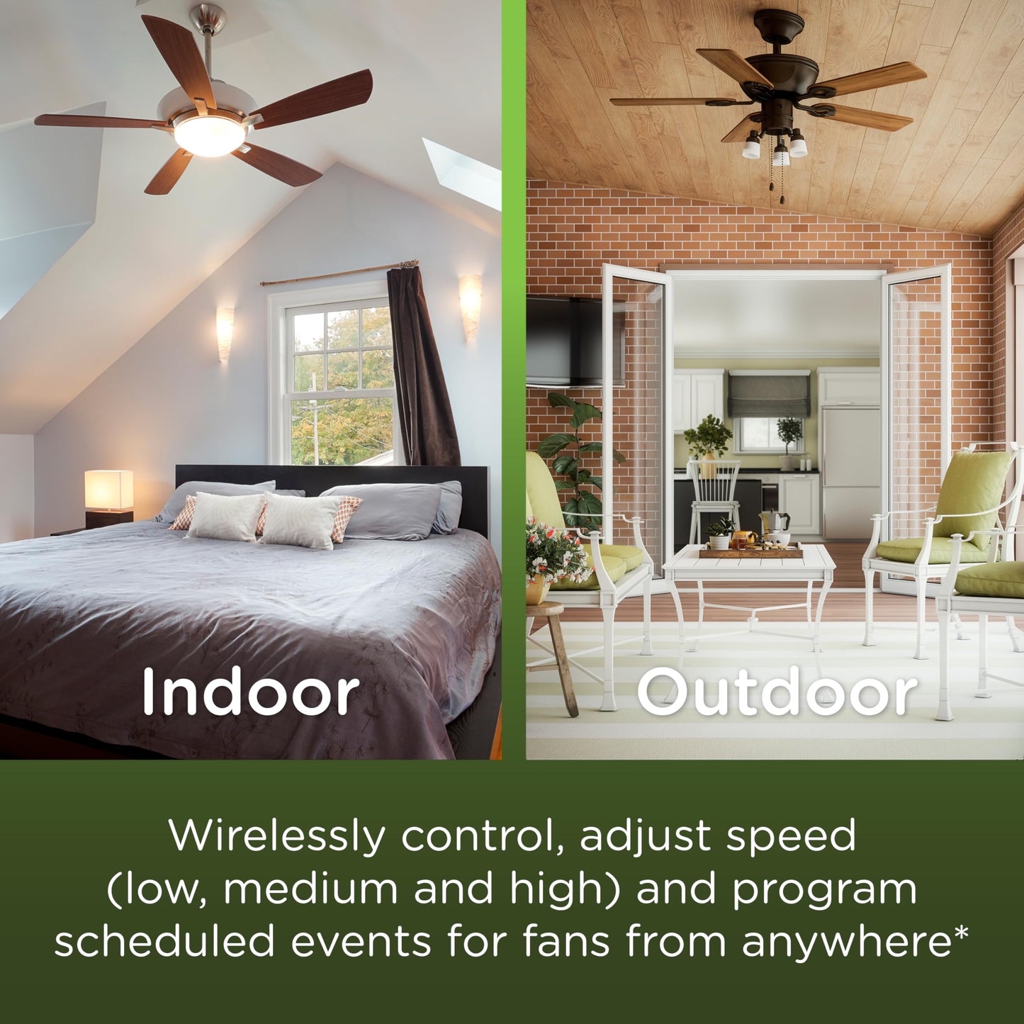 Enbrighten Z-Wave Plus Fan Control, Works with Alexa, Google Assistant, 3-Way Compatible, ZWave Hub Required, Repeater/Range Extender, Smart Ceiling Fan Control, Smart Switch, White & Almond, 14314