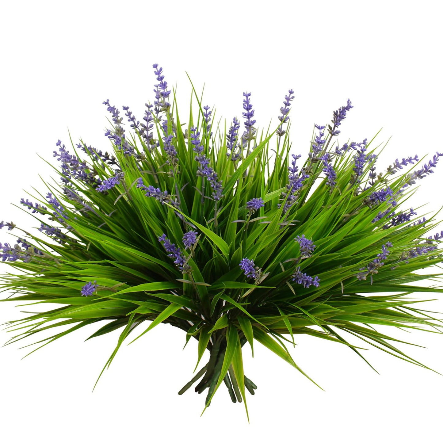 alyptus Artificial Plants Outdoor Fake Monkey Grass with Flowers for Pot UV Resistant Plant Decor for Window Garden Patio Hanging Planter Pathway Front Porch (Grass with Flowers)