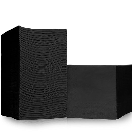 1100 Pack Cocktail Napkins Paper - Quality 3-Ply Black Beverage Napkins - Restaurant, Event, Bar Napkins - Perfect Size Dessert Napkin - Party Napkin Bulk - Elegant Wedding Napkins Disposable