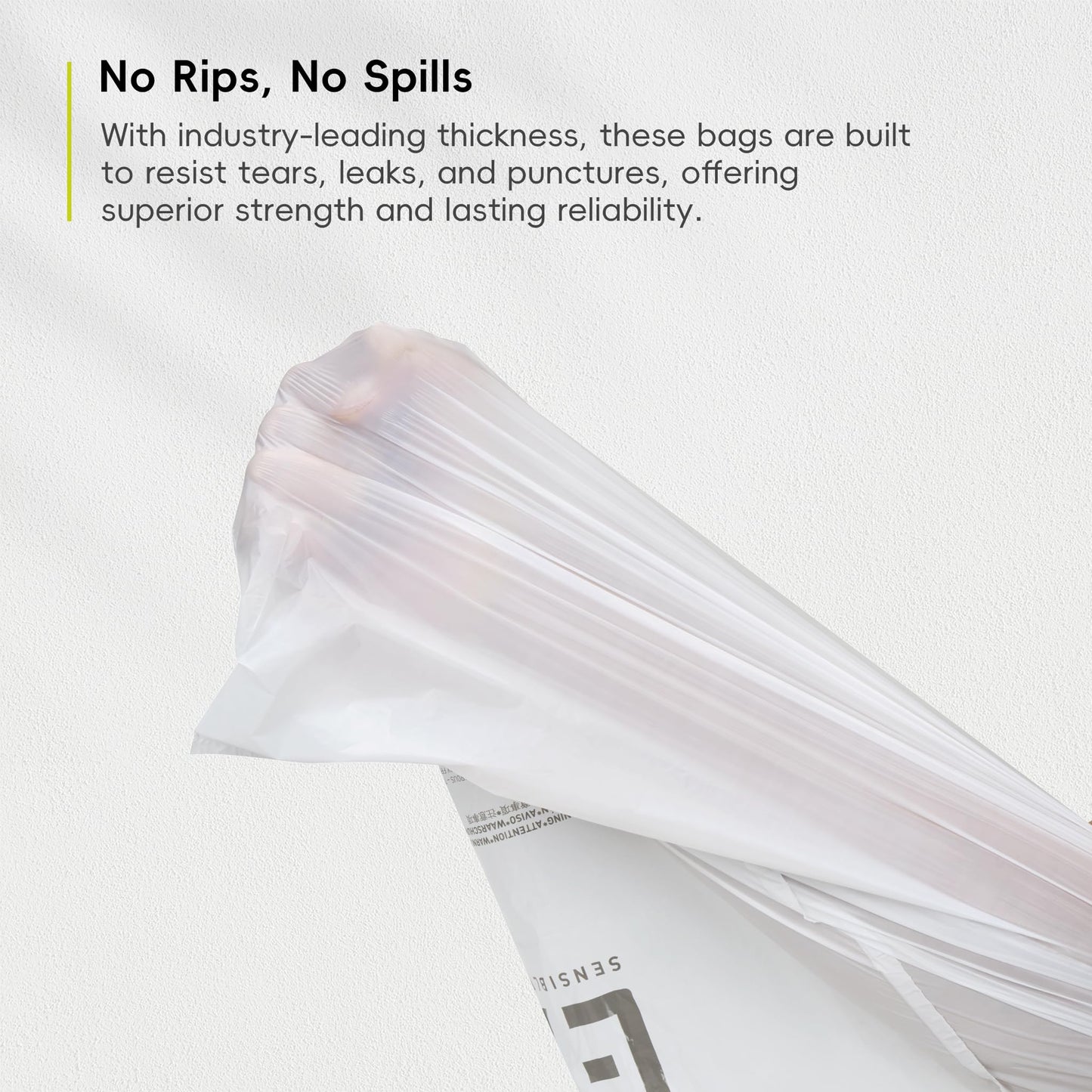 EKO 13 Gallon / 40-60 Liter,110 Count Drawstring Trash Bags, Extra-Strong Unscented Garbage Bags, Easy-Dispense Roll for Kitchen & Household Use, Resists Tears, Leaks and Punctures, Code F, White