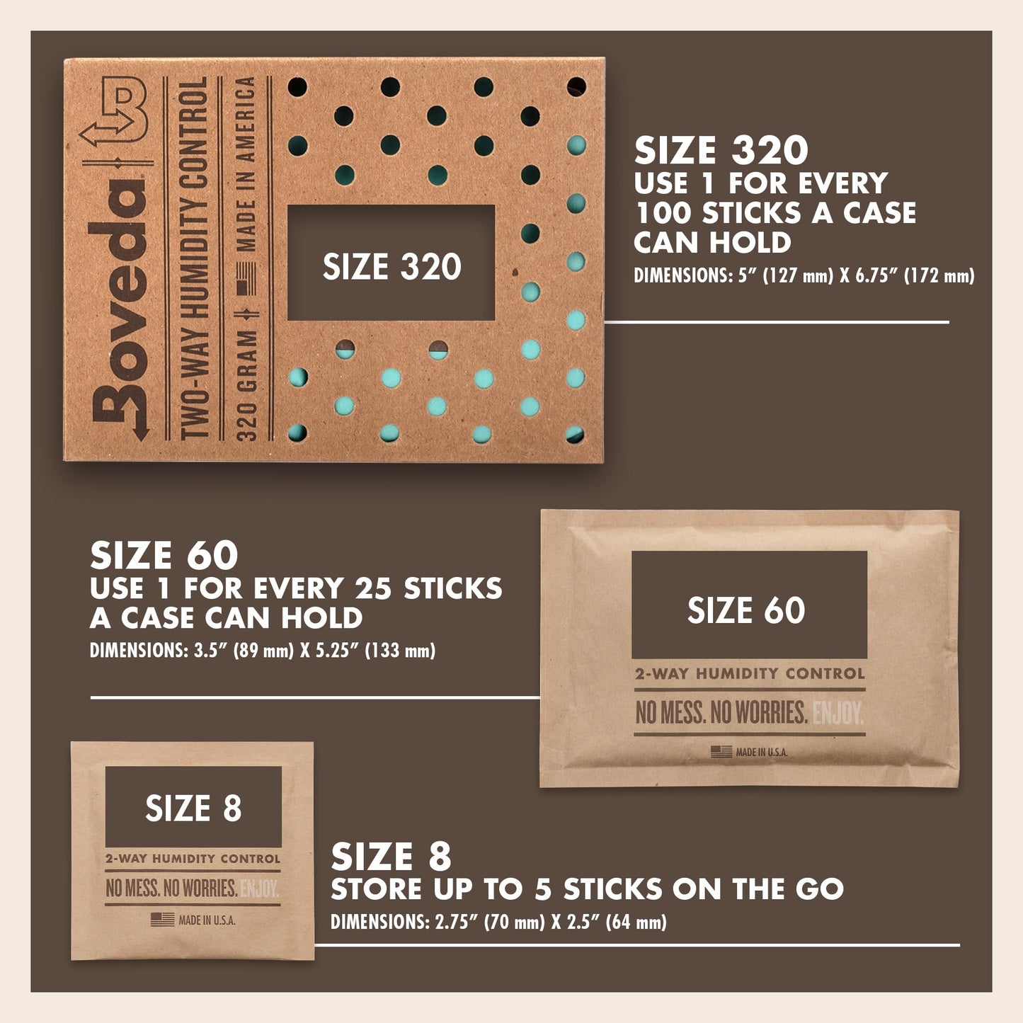 Boveda 72% Two-Way Humidity Control Packs For Wood Humidifier Boxes – 12 Pack – Moisture Absorbers – Humidifier Packs – Individually Wrapped Hydration Packets