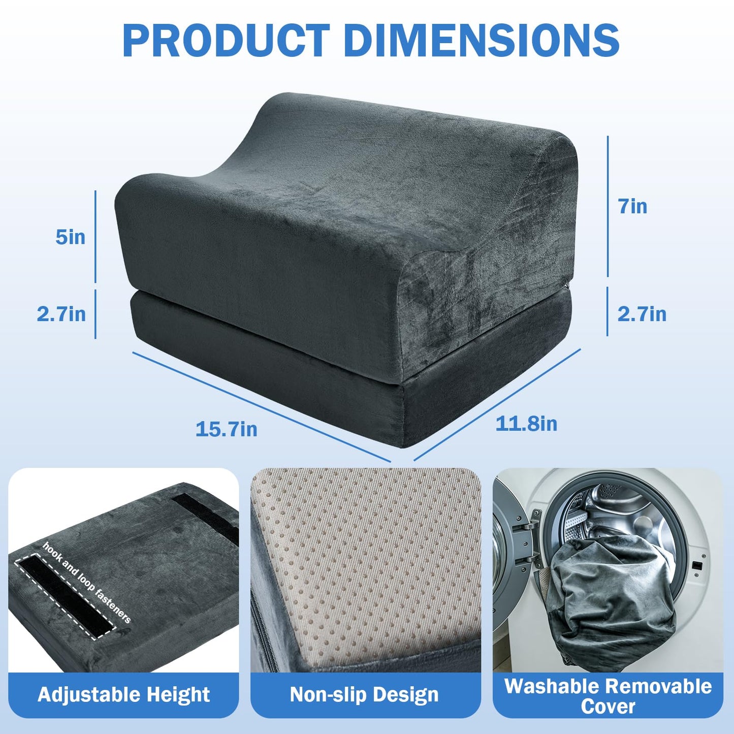 Setguopal Foot Rest for Under Desk, Adjustable Height Ergonomic Footstool for Office Chair and Gaming Chair, Supports Feet and Legs to Relieve Back Hip Fatigue, Anti-Slip Bottom