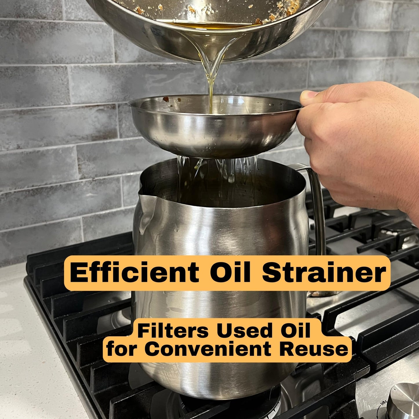 Saltlas Deep Fryer Pot with Basket and Oil Strainer, 304 Stainless Steel Deep Frying Pot for French Fries, Chicken, or Japanese Tempura, 3.5 L (3.7 qt)