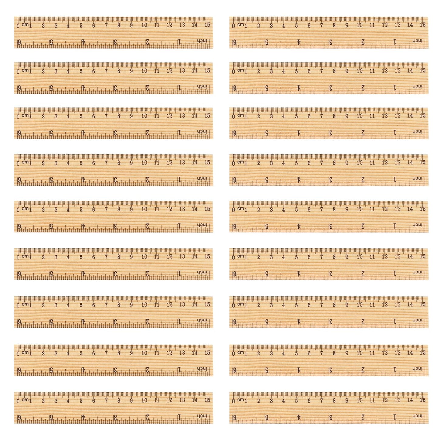 288 Packs Wooden Rulers, 6 Inch Double Sided Wood School Ruler for Home, Student, Office Use, 2 Scale,by, GNIEMCKIN.