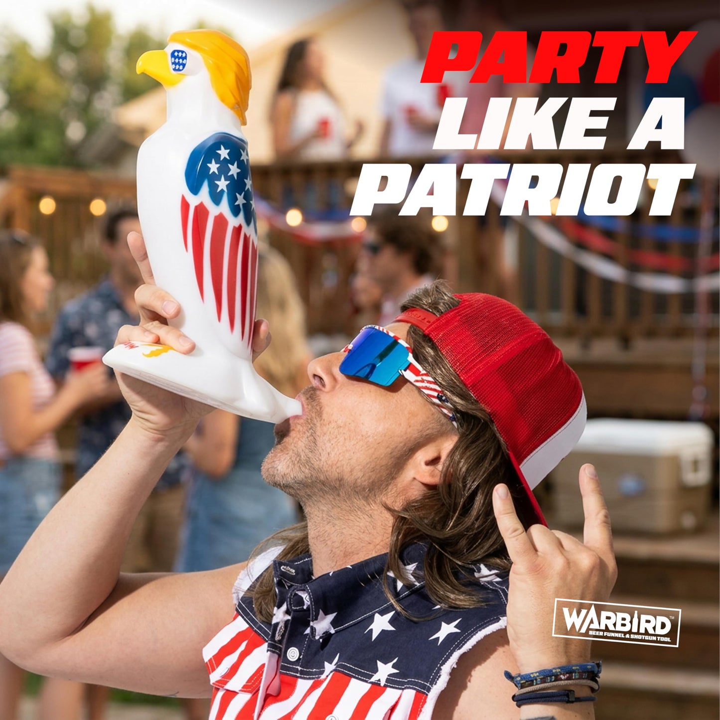 Warbird Eagle Beer Bong Funnel - American Freedom Drinking Funnel & Shotgun Tool